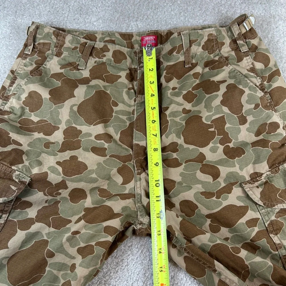 Levis XX Cargo Baggy Pants Men 36x32 Brown Duck Camo Ripstop Relaxed Fit Utility
